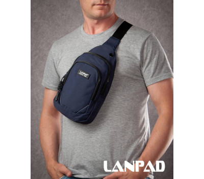 Сумка Чоловіча на плече нейлон Lanpad 8805 blue мал