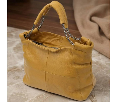 Практичная женская сумка из натуральной кожи Vintage 22991 Желтый