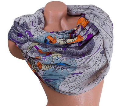 Кольоровий жіночий стильний бавовняний шарф ETERNO