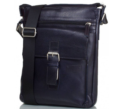 Шкіряна чоловіча сумка-планшет синя ETERNO