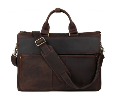 Коричнева шкіряна чоловіча сумка Tiding Bag t1096