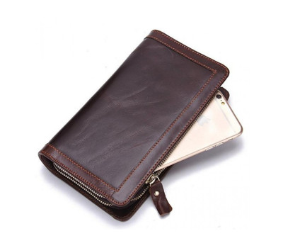 Коричневий шкіряний чоловічий клатч MS Collection Ms005B