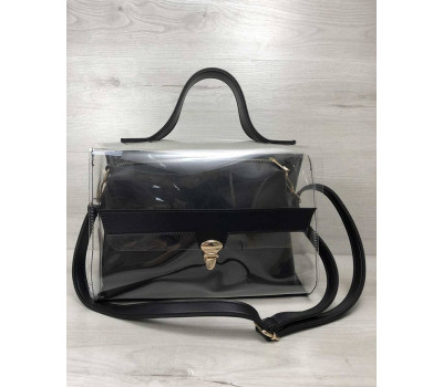 2в1 Молодіжна сумка Еріка чорного кольору з силіконом (прозора) WeLassie