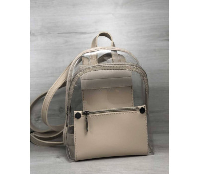 Молодежный рюкзак Бонни бежевый с силиконом (прозрачный) WeLassie