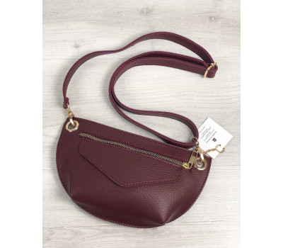 Жіноча сумка сумка на пояс - клатч Нана бордового кольору WeLassie