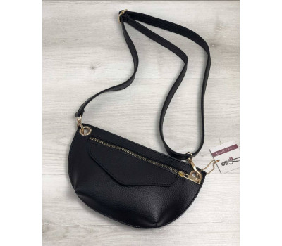 Жіноча сумка сумка на пояс - клатч Нана чорного кольору WeLassie