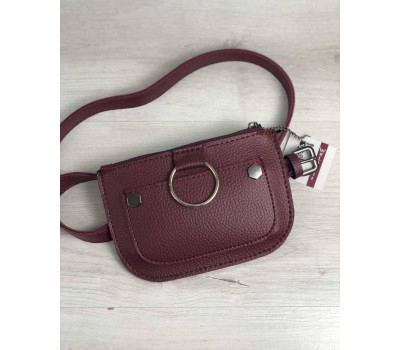 Жіноча сумка на пояс Кеті бордового кольору WeLassie
