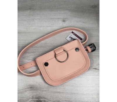 Жіноча сумка на пояс Кеті пудрового кольору WeLassie