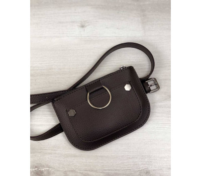 Жіноча сумка на пояс Кеті шоколадного кольору WeLassie