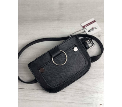 Жіноча сумка на пояс Кеті чорного кольору WeLassie