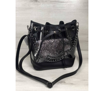 2в1 Молодіжна сумка Люверс силікон з чорним WeLassie