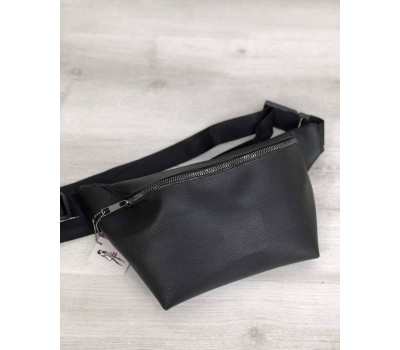 Жіноча сумка Бананка чорного кольору (нікель) WeLassie