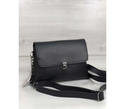 Жіночий клатч на ланцюжку Белла чорного кольору WeLassie