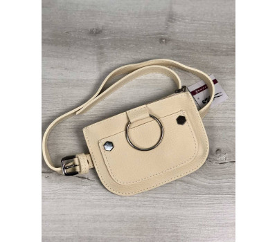 Жіноча сумка на пояс Кеті бежевого кольору WeLassie