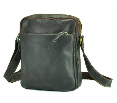 Серый кожаный мессенджер Tiding Bag NM15-2536G