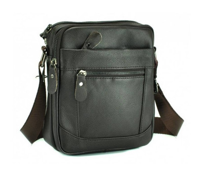 Коричневый кожаный мессенджер Tiding Bag A25-223C