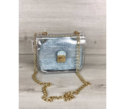 2в1 Молодіжна сумка Селену силіконова з косметичкою блакитний крокодил WeLassie