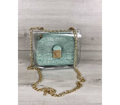 2в1 Молодіжна сумка Селену силіконова з косметичкою м'ятний крокодил WeLassie