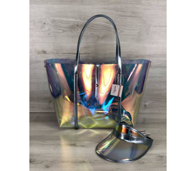 3в1 Молодіжна Перламутрова силіконова сумка і кепка з блакитним WeLassie