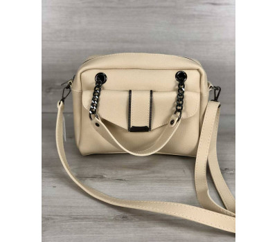 Стильна жіноча сумка Хлоя бежевогой кольору WeLassie