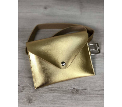 Жіноча сумка на пояс еко-шкіра золотого кольору WeLassie