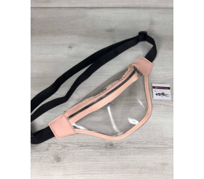 Стильна жіноча сумочка Бананка силіконова з пудрою (прозора) WeLassie