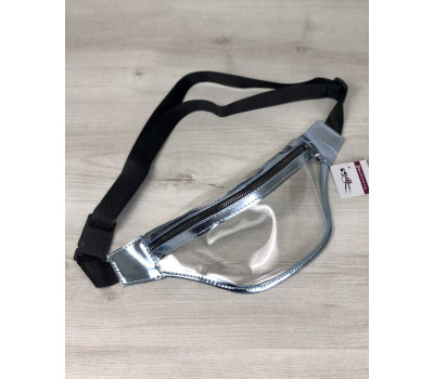 Стильна жіноча сумочка Бананка силіконова з блакитним (прозора) WeLassie