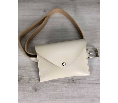 Жіноча сумка на пояс еко-шкіра кольору слонової кістки WeLassie