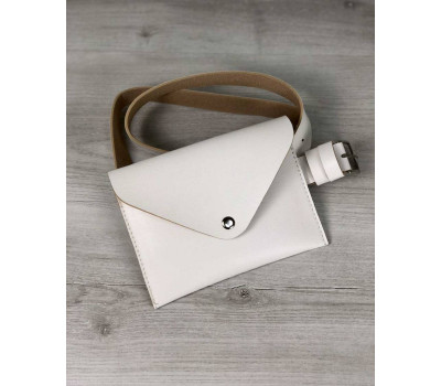 Жіноча сумка на пояс еко-шкіра білого кольору WeLassie