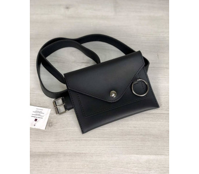 Стильна жіноча сумка на пояс Moris чорного кольору WeLassie