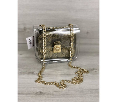 2в1 Молодіжна сумка Селену силіконова з косметичкою золото WeLassie