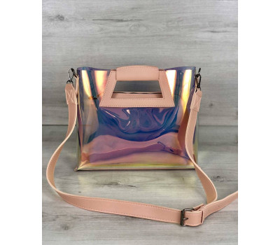 2в1 Молодіжна Перламутрова силіконова сумка Віта з пудрою WeLassie