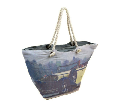 Сумка Жіноча Пляжна текстиль Podium PC 9140-1 dark-brown друк Podium