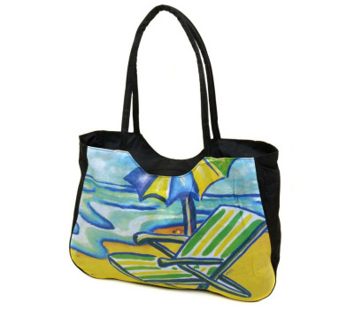 Сумка Жіноча Пляжна текстиль Podium /1328 black Podium