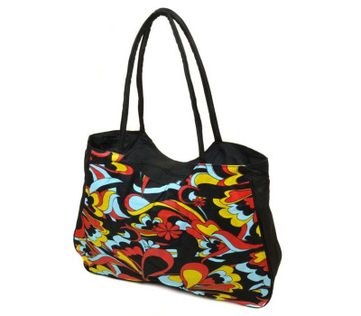 Сумка Жіноча Пляжна текстиль Podium /1323 black Podium