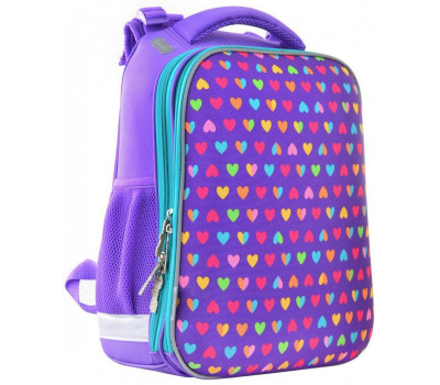 Шкільний каркасний рюкзак 1 Вересня 29х38х15 см 16 л для дівчаток H-12-1 Hearts (554484)