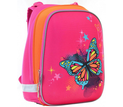 Шкільний каркасний рюкзак 1 Вересня 29х38х15 см 16 л для дівчаток H-12 blue Butterfly (554579)