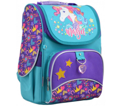 Шкільний каркасний рюкзак 1 Вересня 26х34х14 см 12 л для дівчаток H-11 Unicorn (555198)