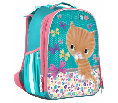 Шкільний каркасний рюкзак 1вересня 15 л для дівчаток H-25 «Cat» (555784)