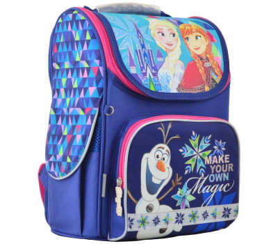 Шкільний каркасний рюкзак 1 Вересня 26х34х14 см 12 л для дівчаток H-11 Frozen blue (555158)