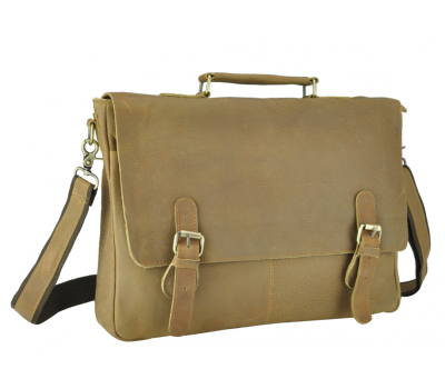 Коричневый кожаный мужской портфель Tiding Bag t0021C