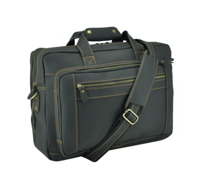 Черная кожаная мужская сумка Tiding Bag 7367RA