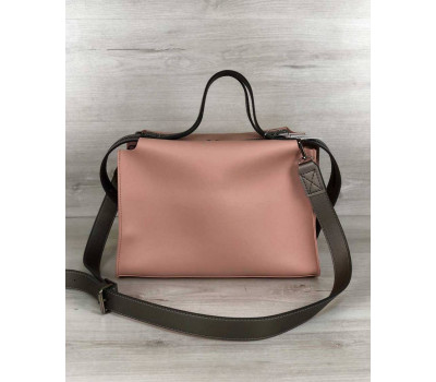 2в1 Стильна жіноча сумка Маліка персикового кольору WeLassie