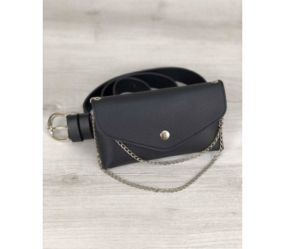 Жіноча сумка на пояс Айлін чорного кольору WeLassie