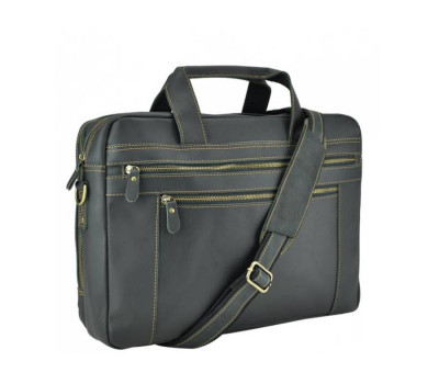 Чорна чоловіча шкіряна сумка Tiding Bag 7319RA