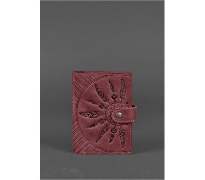 Жіноча шкіряна обкладинка для паспорта 3.0 Інді бордова - BN-OP-3-vin-ls BlankNote