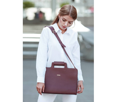 Жіноча шкіряна сумка для ноутбука і документів бордова - BN-BAG-36-vin BlankNote