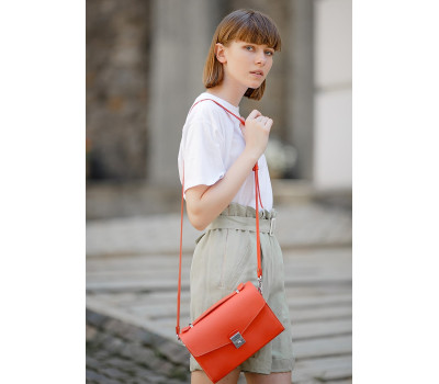 Жіноча шкіряна сумка-кроссбоді Lola Живий корал - BN-BAG-35-living-coral BlankNote