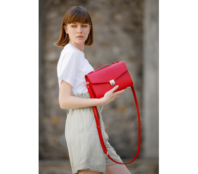 Жіноча шкіряна сумка-кроссбоді Lola червона - BN-BAG-35-ruby BlankNote