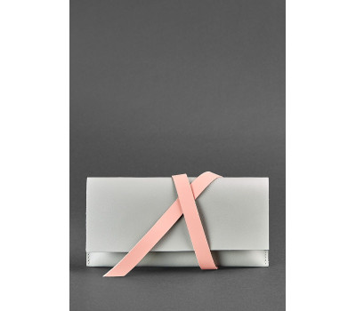 Шкіряний жіночий тревел-кейс Voyager 1.0 Сірий з рожевим - BN-TK-1-shadow-pink BlankNote